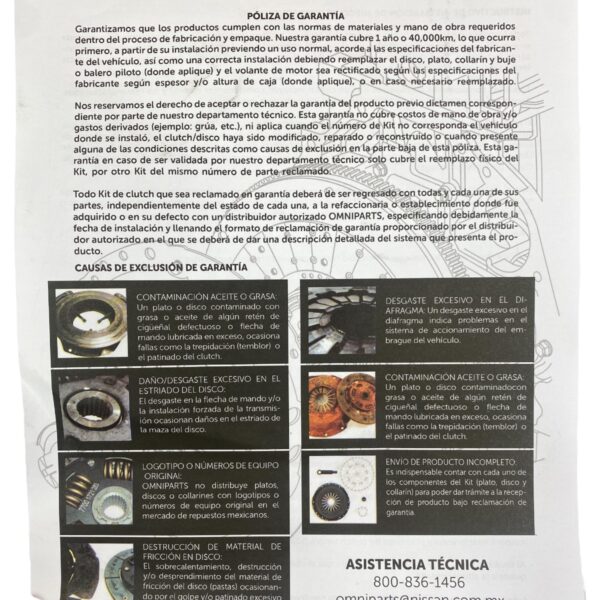 KIT DE CLUTCH 62017001OM - Imagen 3